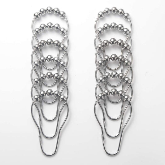 12pcs Stainless Steel Shower Curtain Hook Roller Ring Metal Shower Rings Hooks