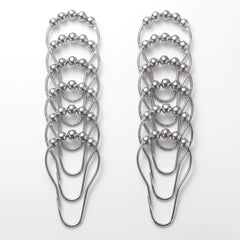 12pcs Stainless Steel Shower Curtain Hook Roller Ring Metal Shower Rings Hooks