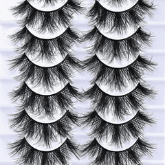 10 Pairs Fluffy 12 18mm False Eyelashes 8D Silk Faux Mink Lashes