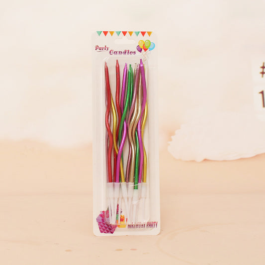 Colorful Bday Candles 12ct Party Golden Pencil Cake Baking