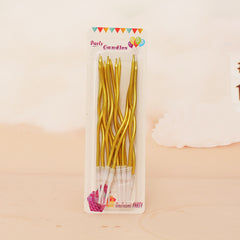 Colorful Bday Candles 12ct Party Golden Pencil Cake Baking