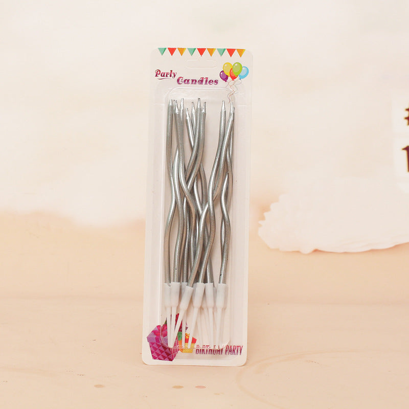Colorful Bday Candles 12ct Party Golden Pencil Cake Baking