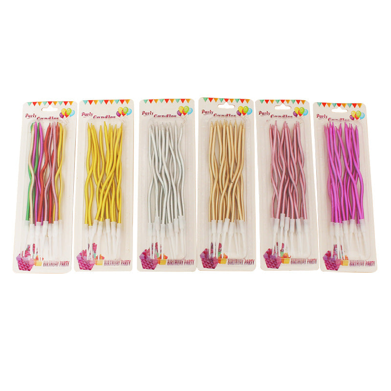 Colorful Bday Candles 12ct Party Golden Pencil Cake Baking