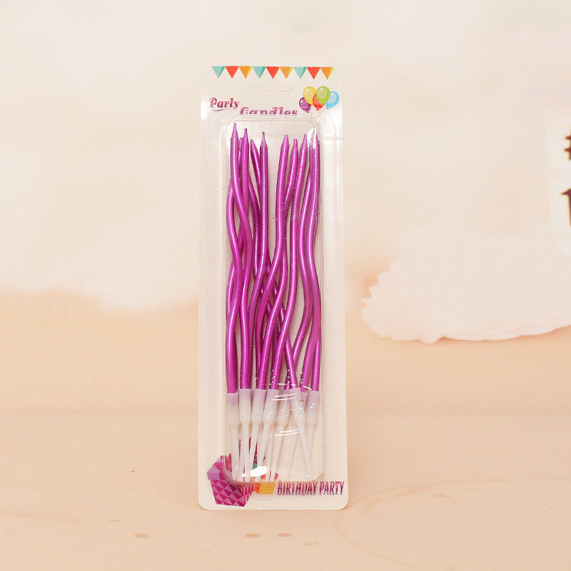 Colorful Bday Candles 12ct Party Golden Pencil Cake Baking