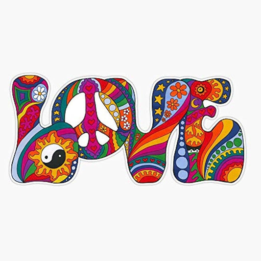 Psychedelic Love Car Stickers Laptop Water Bottle Phone Truck Van SUV Motorcycle