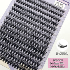 280Pcs Cluster Individual Eyelashes D Curling Mix 9-16mm Extensions DIY