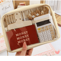 Transparent Large Capacity Pencil Bag Clear Pencil Case & School Supplies