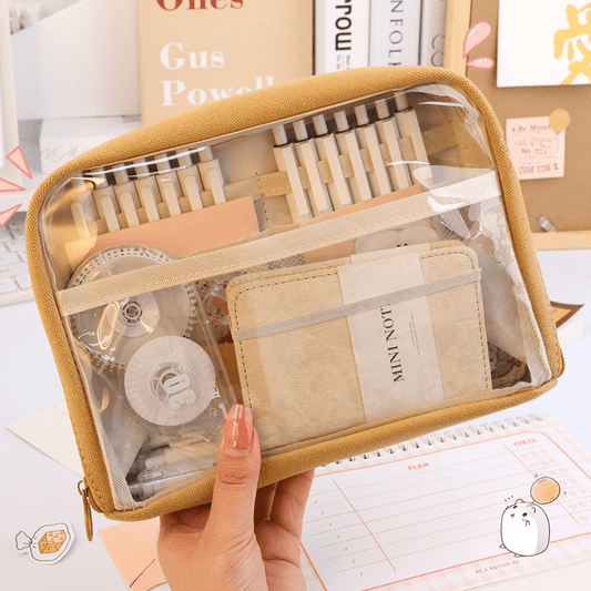 Transparent Large Capacity Pencil Bag Clear Pencil Case & School Supplies