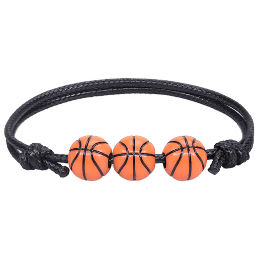5pcs Sports Theme Adjustable Wax Rope Bracelet for Boys