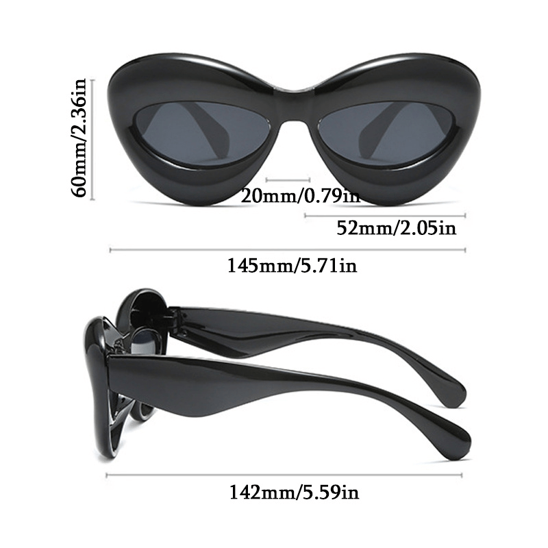 Men's Irregular Alien Glasses With Case Candy Cat Eye Sunglasses