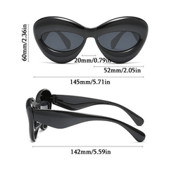 Men's Irregular Alien Glasses With Case Candy Cat Eye Sunglasses