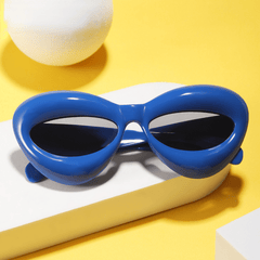 Men's Irregular Alien Glasses With Case Candy Cat Eye Sunglasses