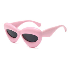 Men's Irregular Alien Glasses With Case Candy Cat Eye Sunglasses