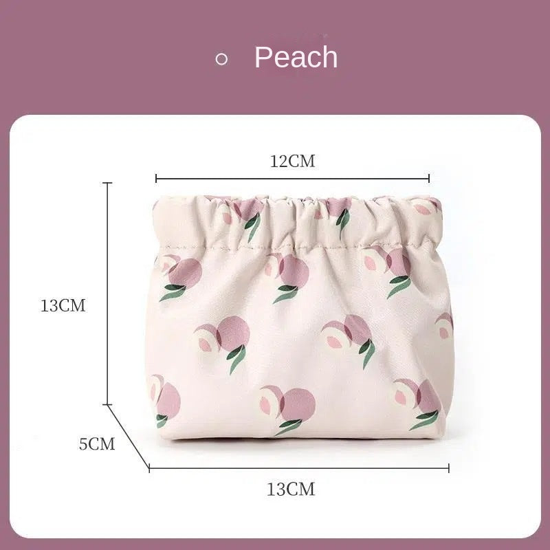 Portable Self-closing Cosmetic Bag for Women