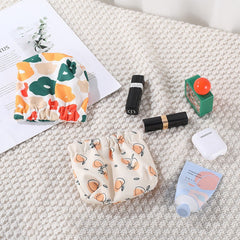 Portable Self-closing Cosmetic Bag for Women