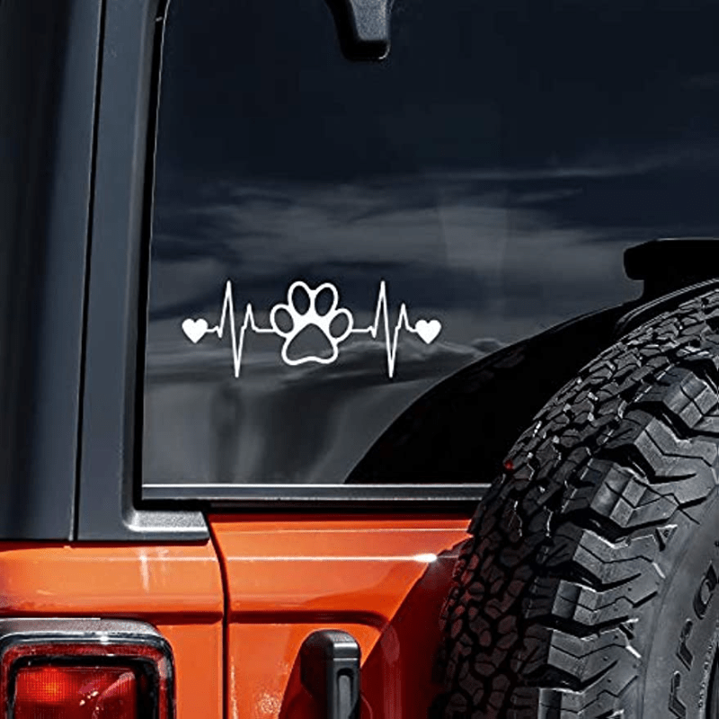 Dog Paw Heartbeat Car Decal