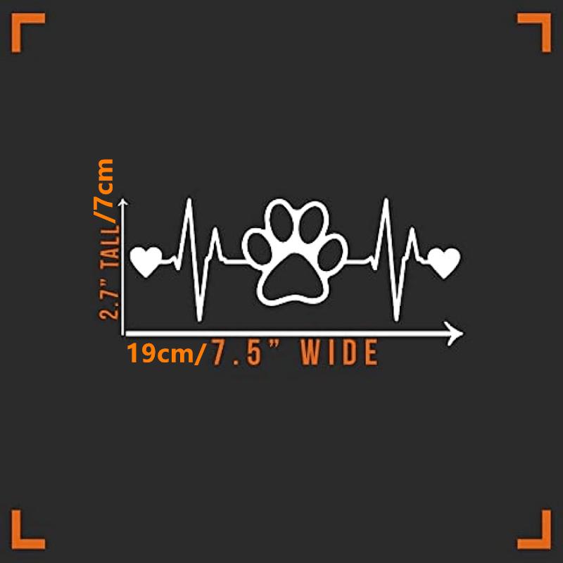 Dog Paw Heartbeat Car Decal