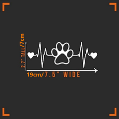 Dog Paw Heartbeat Car Decal