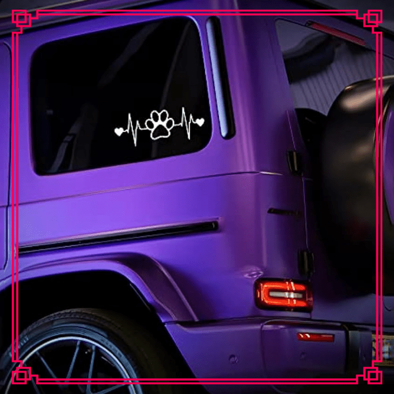 Dog Paw Heartbeat Car Decal