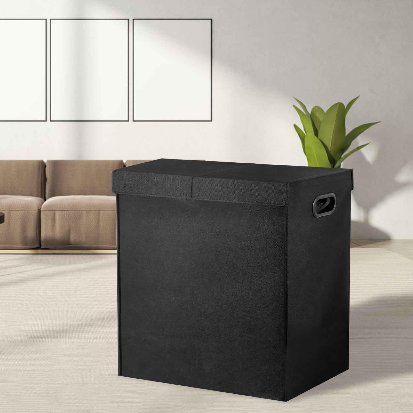 135L Double Laundry Hamper with Removable Bags - Portable and Spacious
