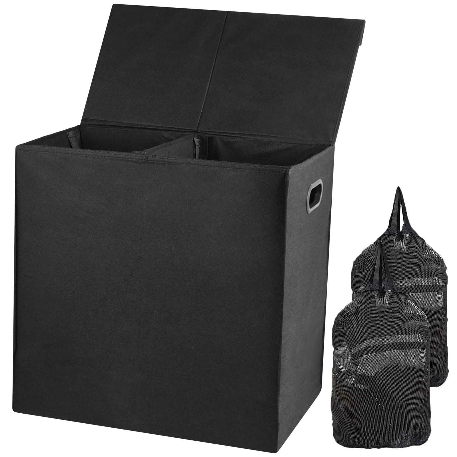 135L Double Laundry Hamper with Removable Bags - Portable and Spacious