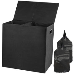 135L Double Laundry Hamper with Removable Bags - Portable and Spacious