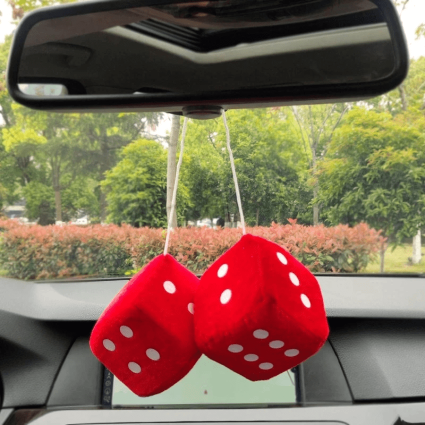 Colorful Car Hanging Pendant Cube Dice Mirror Charm