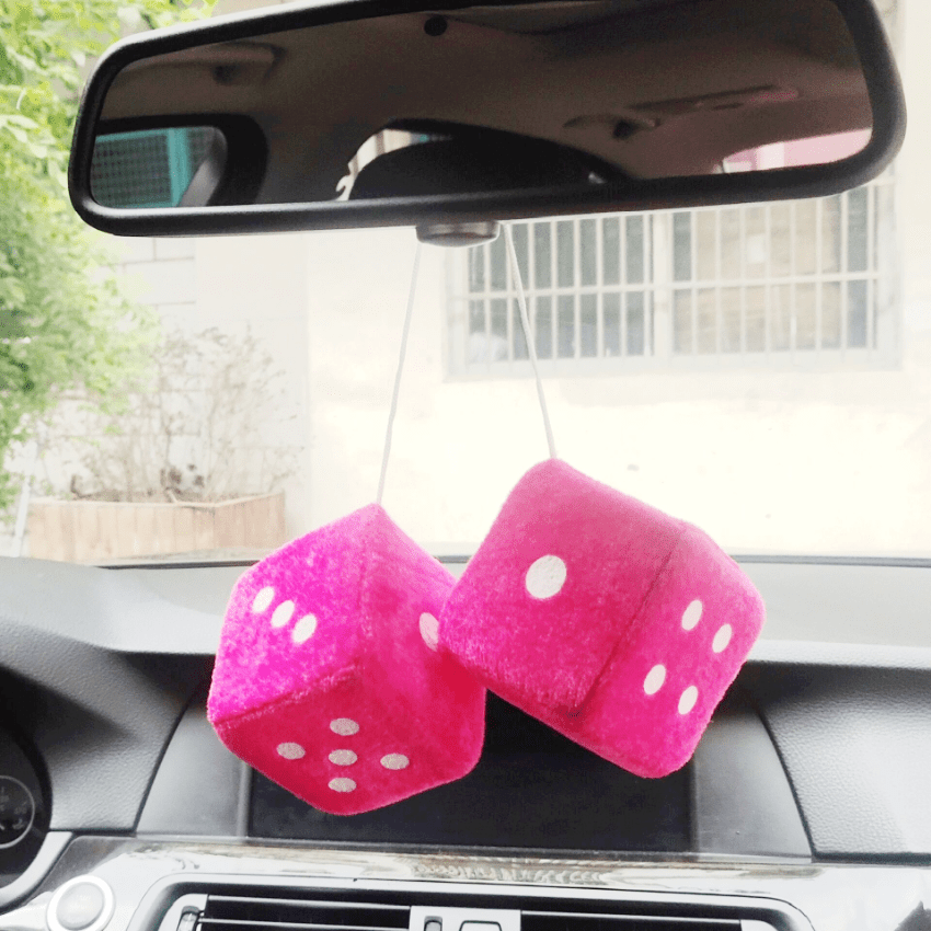 Colorful Car Hanging Pendant Cube Dice Mirror Charm