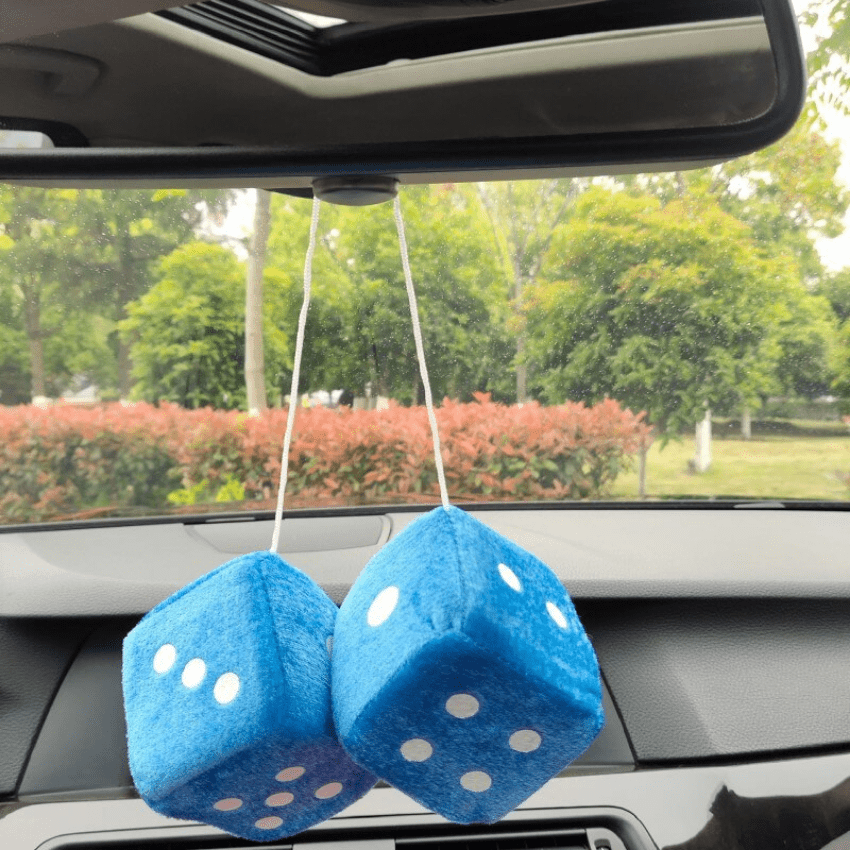 Colorful Car Hanging Pendant Cube Dice Mirror Charm