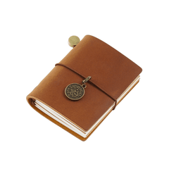Vintage Mini Leather Notebook - Portable Travel Diary for Men and Women
