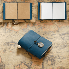 Vintage Mini Leather Notebook - Portable Travel Diary for Men and Women