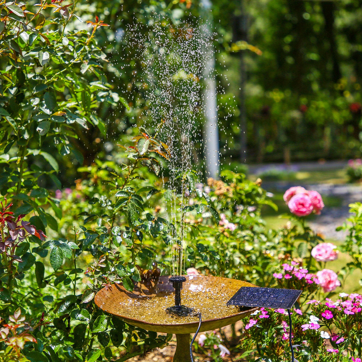 Solar Fountain Pump DIY Water Fountain w/ 6.56ft Pipe & 18 Sprays for Garden