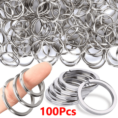 40pcs 100pcs Stainless Steel Key Ring Keychain with Hole