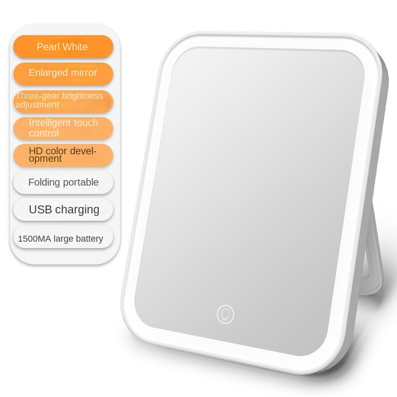 Portable Touch Screen Makeup Mirror with Magnification for On-the-Go Cosmetics