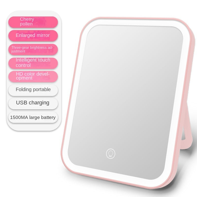 Portable Touch Screen Makeup Mirror with Magnification for On-the-Go Cosmetics
