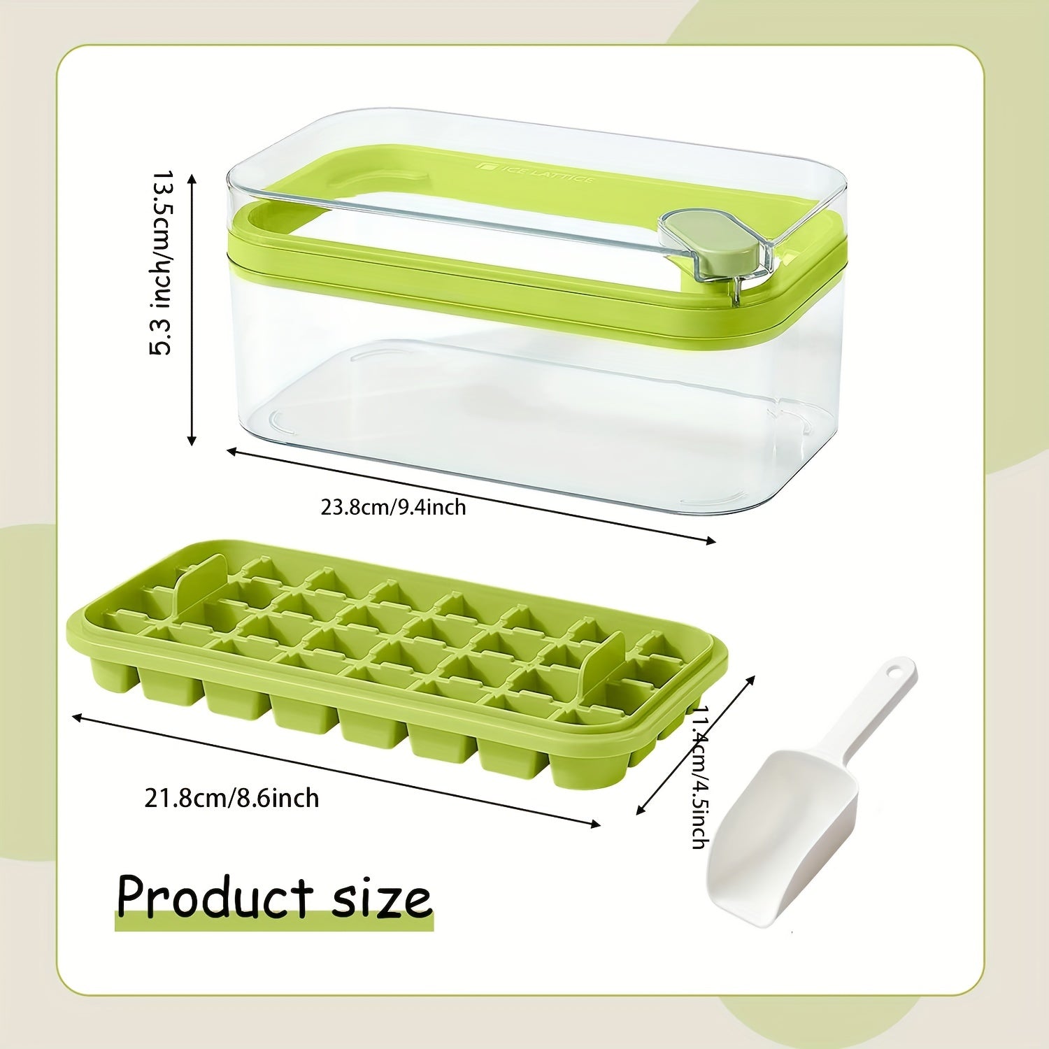 Ice Cube Mold Freezer Ice Tray With Ice Scoop And Ice Box