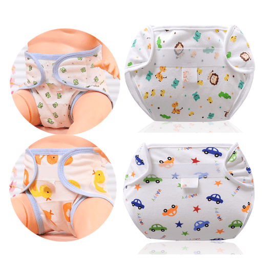 Washable Reusable Diaper Cartoon Cloth Diapers for 0-24M