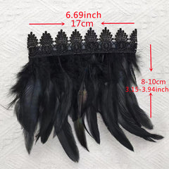 Faux Feather Wrist Band Lace Bracelet Halloween Party Cosplay