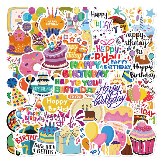50pcs Cartoon Stickers Pack for Adults - Waterproof Vinyl Decals