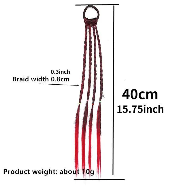 Colorful Hair Bands Hair Extensions For Kids Girls Braid Wigs Ponytail
