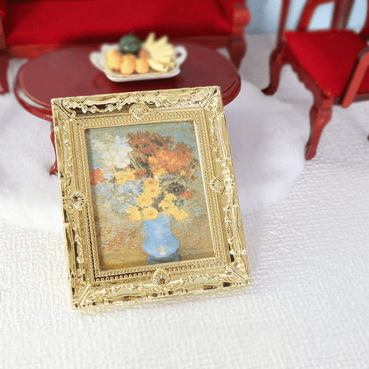 Mini Dollhouse Decoration Famous Painting Picture Frame Toy Ornaments