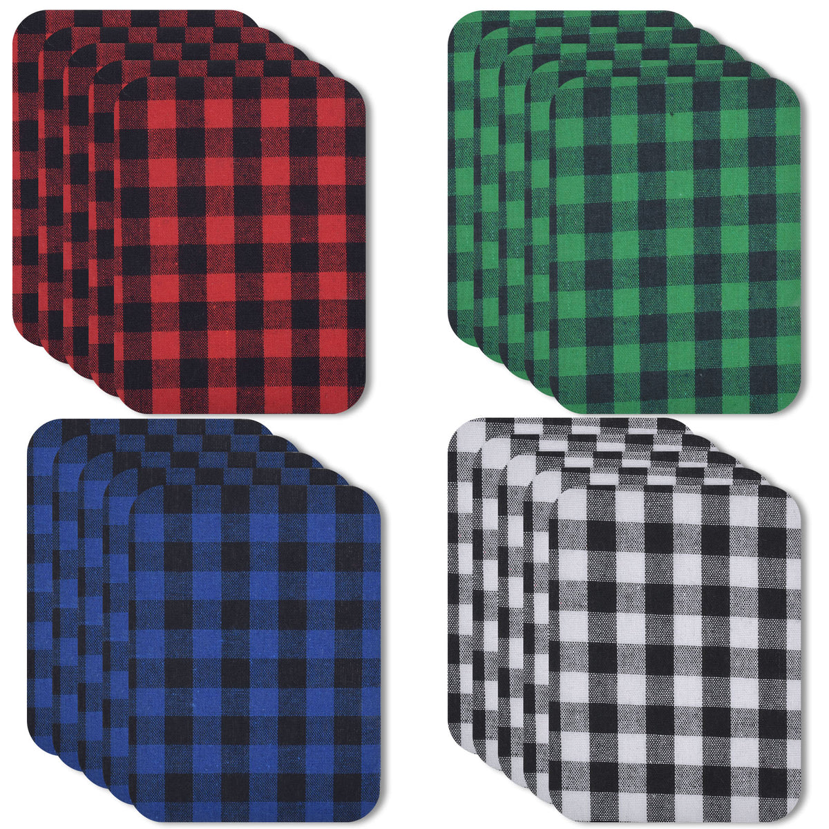 20Pcs Embroidered Plaid Iron On Patches for Clothing Bag Shoe Jacket