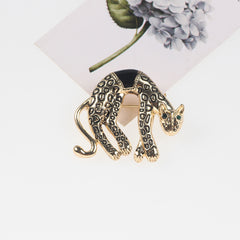 Vintage Baroque Leopard Head Pin Brooch