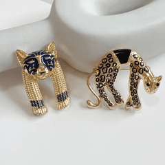Vintage Baroque Leopard Head Pin Brooch