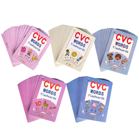Phonics Flashcard 131pcs CVC Words Vowel Consonant Vowel Learning Supplies