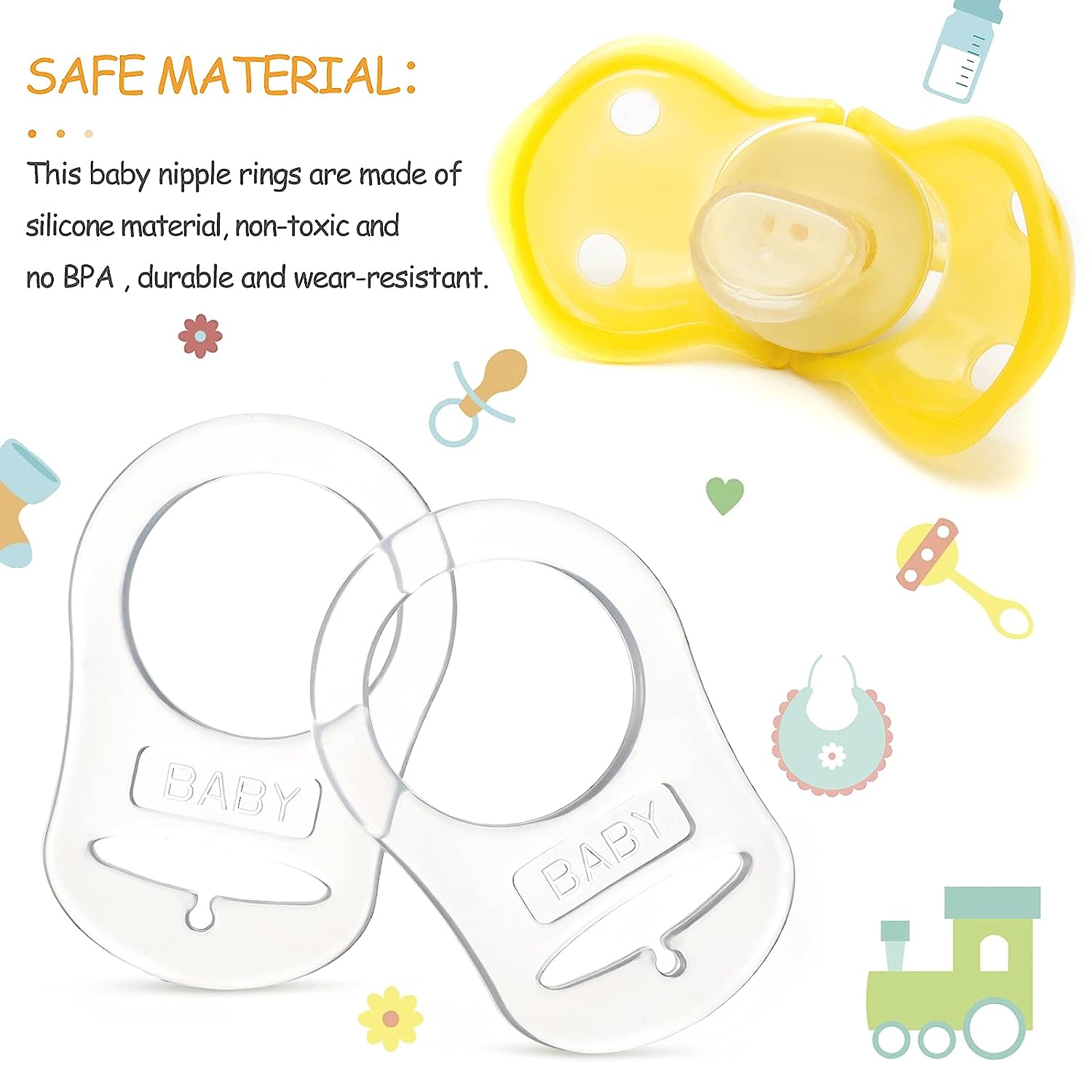 15-Piece Silicone Baby Pacifier Clip Set