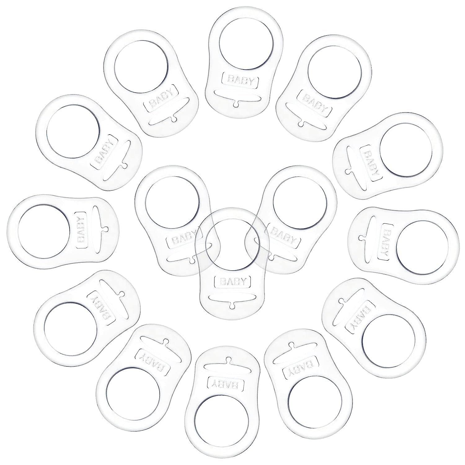 15-Piece Silicone Baby Pacifier Clip Set