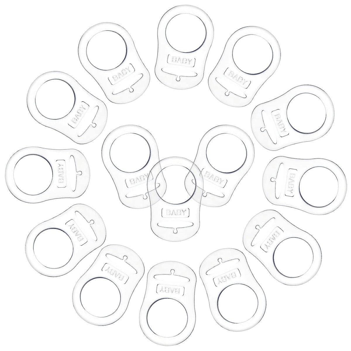 15-Piece Silicone Baby Pacifier Clip Set