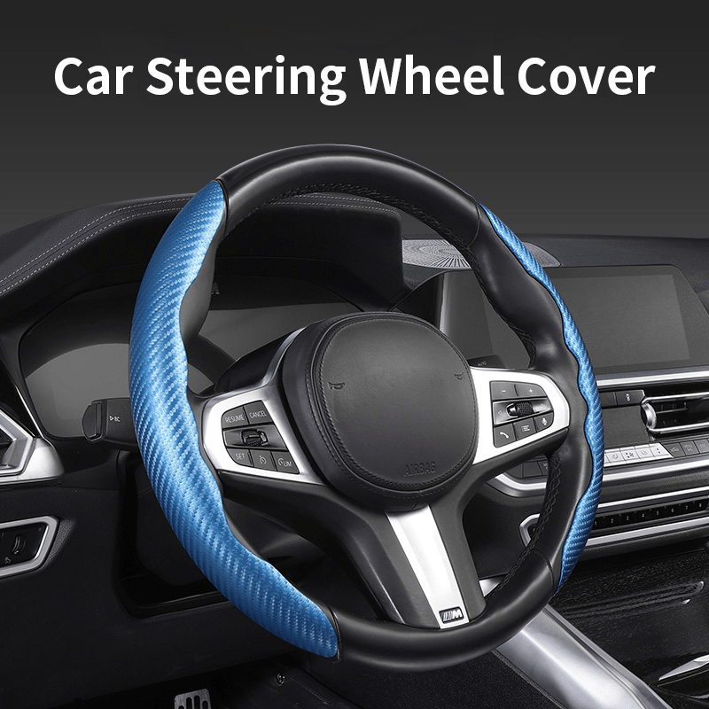 Car Steering Wheel Cover Carbon Fiber Sports Ultra thin Non slip Card Cover