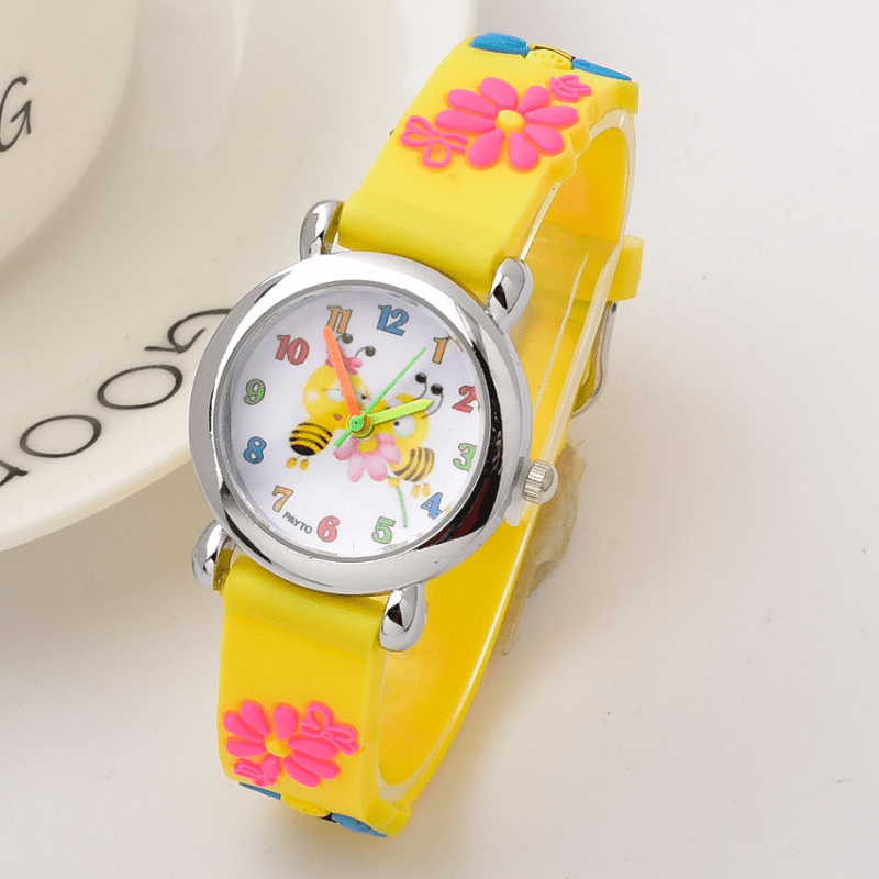 Cartoon Pink Bee Flower Watch Star Party Gift Quartz Watch